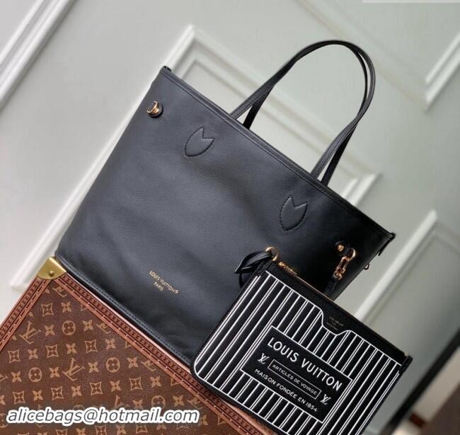 Best Price Louis Vuitton Neverfull Inside Out MM Tote Bag Leather/Monogram Canvas M11946 Black 2024