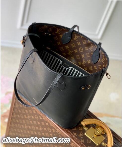 Best Price Louis Vuitton Neverfull Inside Out MM Tote Bag Leather/Monogram Canvas M11946 Black 2024