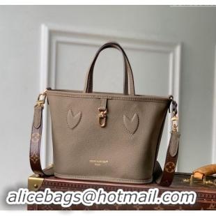 Best Price Louis Vuitton Neverfull Inside Out BB Tote Bag Leather/Monogram Canvas M12109 Dark Fango Grey 2024