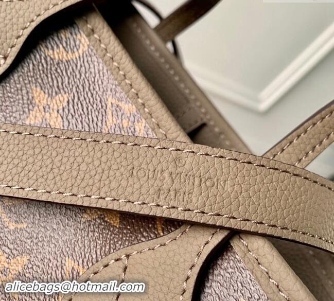 Best Price Louis Vuitton Neverfull Inside Out BB Tote Bag Leather/Monogram Canvas M12109 Dark Fango Grey 2024