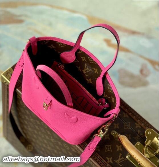 Inexpensive Louis Vuitton Neverfull Inside Out BB Tote Bag Pondichery Pink Leather/Monogram Canvas M12106 Rose 2024