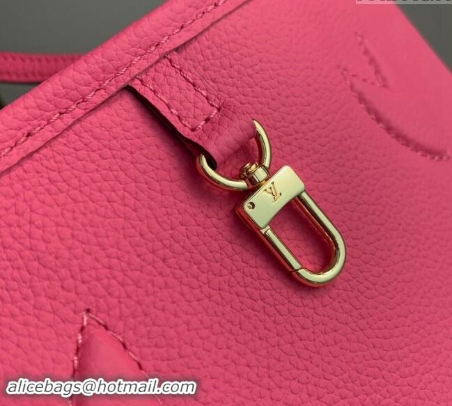 Inexpensive Louis Vuitton Neverfull Inside Out BB Tote Bag Pondichery Pink Leather/Monogram Canvas M12106 Rose 2024