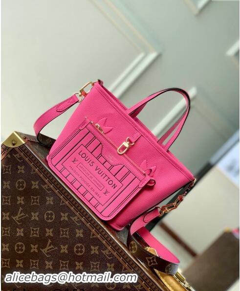 Inexpensive Louis Vuitton Neverfull Inside Out BB Tote Bag Pondichery Pink Leather/Monogram Canvas M12106 Rose 2024