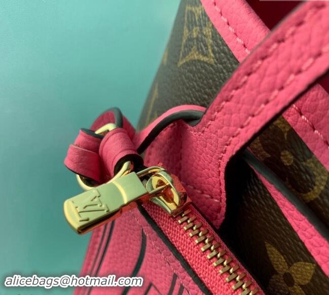 Inexpensive Louis Vuitton Neverfull Inside Out BB Tote Bag Pondichery Pink Leather/Monogram Canvas M12106 Rose 2024