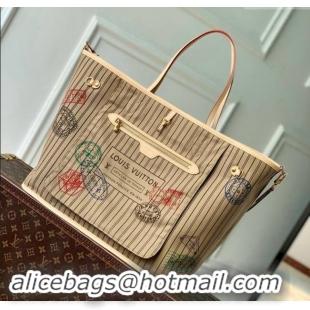 Most Popular Louis Vuitton Neverfull Bandouliere Inside Out GM Tote bag M11948 Beige Textile/Monogram Canvas 2024