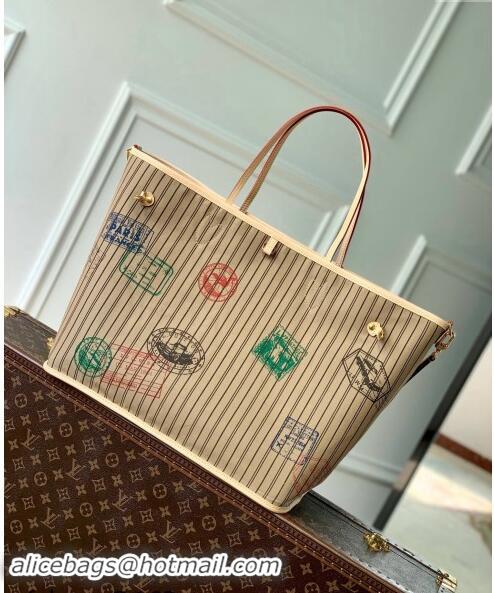 Most Popular Louis Vuitton Neverfull Bandouliere Inside Out GM Tote bag M11948 Beige Textile/Monogram Canvas 2024