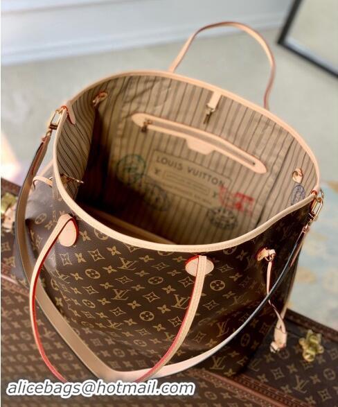 Most Popular Louis Vuitton Neverfull Bandouliere Inside Out GM Tote bag M11948 Beige Textile/Monogram Canvas 2024