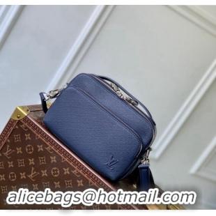 Top Design Louis Vuitton Mens Avenue Messenger bag in Taiga Leather M11657 Blue 2024