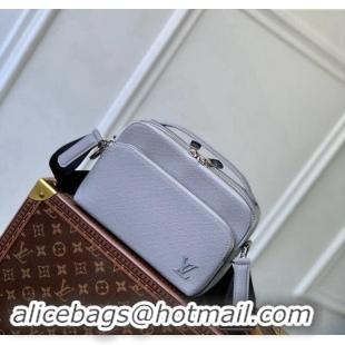 Top Grade Louis Vuitton Mens Avenue Messenger bag in Taiga Leather M11657 Light Grey 2024