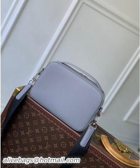 Top Grade Louis Vuitton Mens Avenue Messenger bag in Taiga Leather M11657 Light Grey 2024