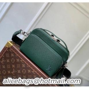 Well Crafted Louis Vuitton Mens Avenue Messenger bag in Taiga Leather M11657 Green 2024