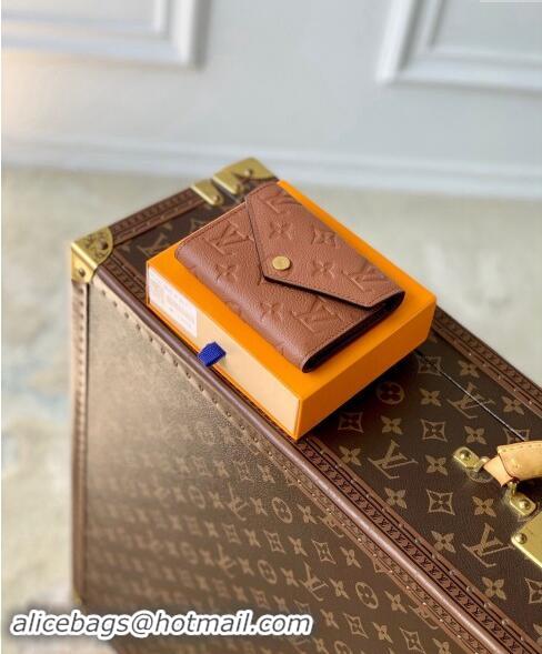 Free Shipping Louis Vuitton Victorine Wallet in Monogram Empreinte Leather M11988 Cognac Brown 2024