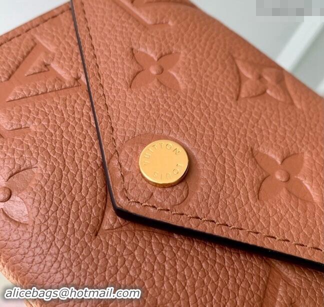 Free Shipping Louis Vuitton Victorine Wallet in Monogram Empreinte Leather M11988 Cognac Brown 2024