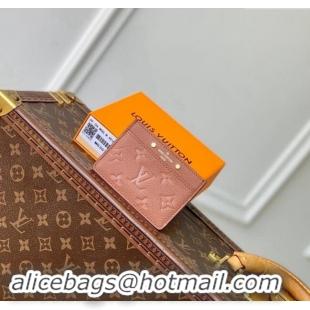 Top Grade Louis Vuitton Card Holder Wallet in Monogram Empreinte Leather M83678 Cognac Brown 2024