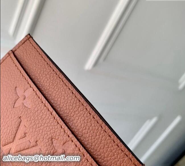 Top Grade Louis Vuitton Card Holder Wallet in Monogram Empreinte Leather M83678 Cognac Brown 2024