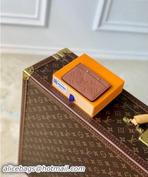 Top Grade Louis Vuitton Card Holder Wallet in Monogram Empreinte Leather M83678 Cognac Brown 2024