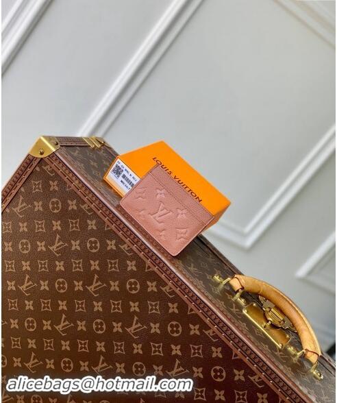 Top Grade Louis Vuitton Card Holder Wallet in Monogram Empreinte Leather M83678 Cognac Brown 2024