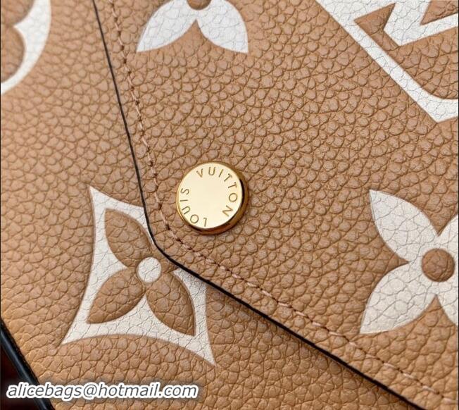 Super Quality Louis Vuitton Felicie Pochette Mini bag in Monogram Empreinte Leather M12754 Beige/White 2024