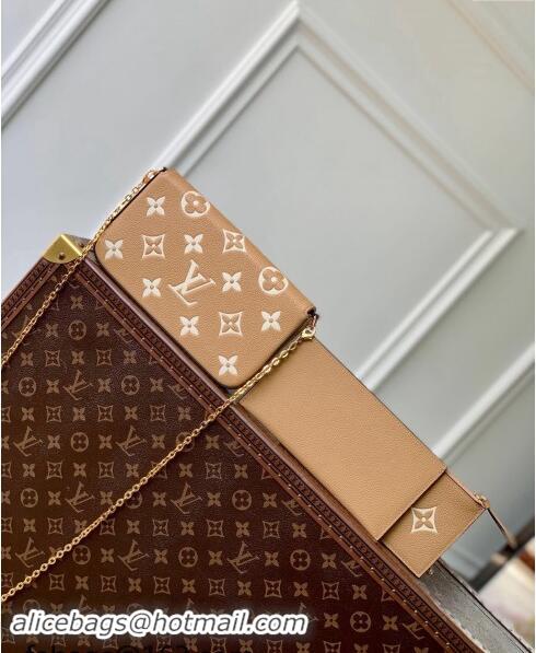 Super Quality Louis Vuitton Felicie Pochette Mini bag in Monogram Empreinte Leather M12754 Beige/White 2024