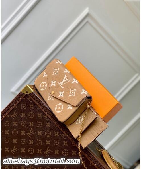 Super Quality Louis Vuitton Felicie Pochette Mini bag in Monogram Empreinte Leather M12754 Beige/White 2024