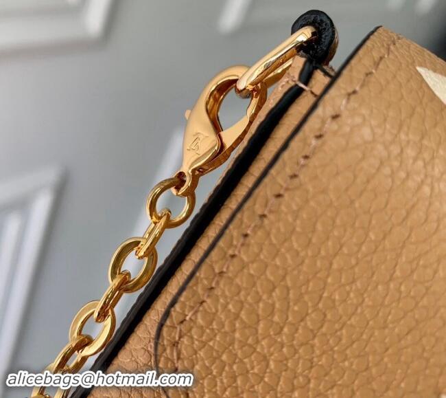 Super Quality Louis Vuitton Felicie Pochette Mini bag in Monogram Empreinte Leather M12754 Beige/White 2024