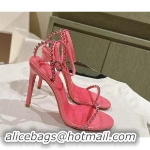 Shop Duplicate Christian Louboutin So Me Heel Sandals 10.5cm with Studded Strap Pink 506019