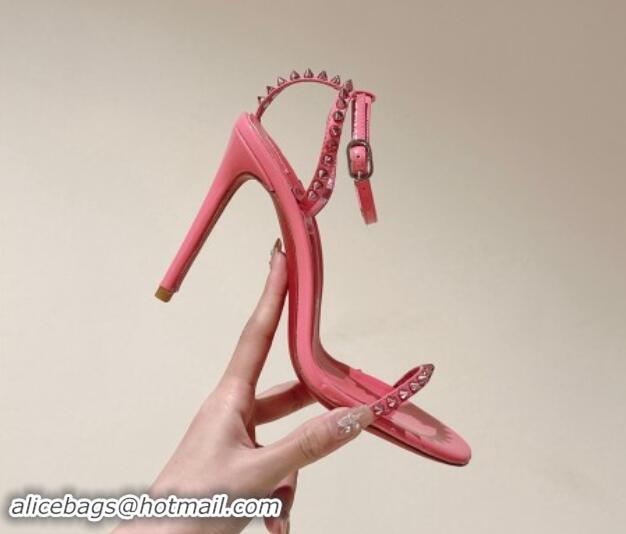 Shop Duplicate Christian Louboutin So Me Heel Sandals 10.5cm with Studded Strap Pink 506019