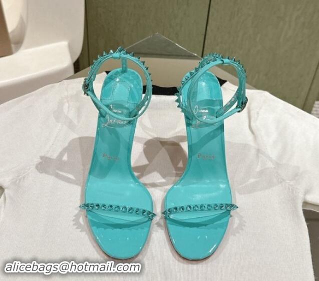 Good Product Christian Louboutin So Me Heel Sandals 10.5cm with Studded Strap Blue 506021