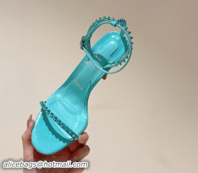 Good Product Christian Louboutin So Me Heel Sandals 10.5cm with Studded Strap Blue 506021