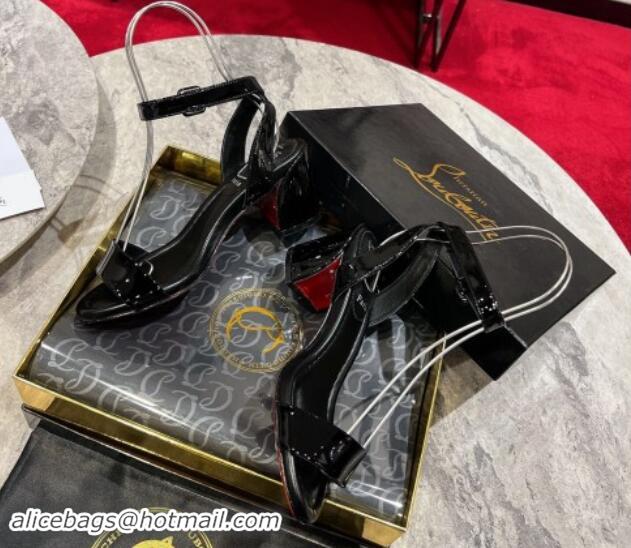 1:1 aaaaa Christian Louboutin Miss Sabina Heel Sandals 5.5cm in Patent Leather Black 506026