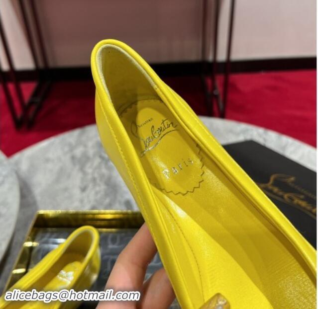 Trendy Design Christian Louboutin Mamaflirt Ballerinas 3cm in Nappa Leather with Bow Yellow 506029