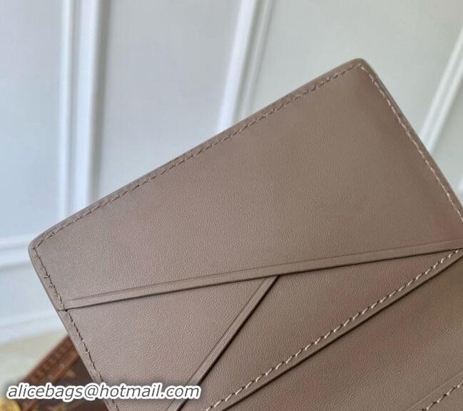 Top Grade Louis Vuitton Pocket Organizer Wallet in Grained Leather M11490 Moka Brown 2024