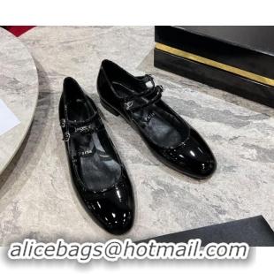 Stylish Christian Louboutin Sweet Jane Ballerinas Flat in Patent Leather Black 702004