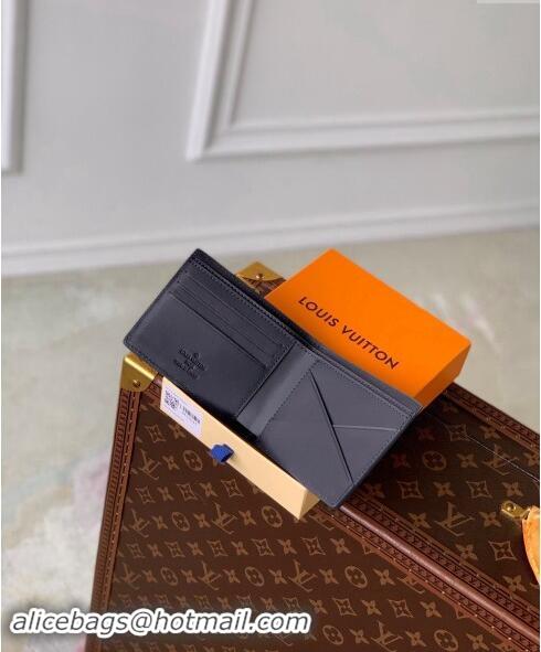 Good Product Louis Vuitton Multiple Wallet in LV Aerogram Leather M11531 Ink Blue 2024