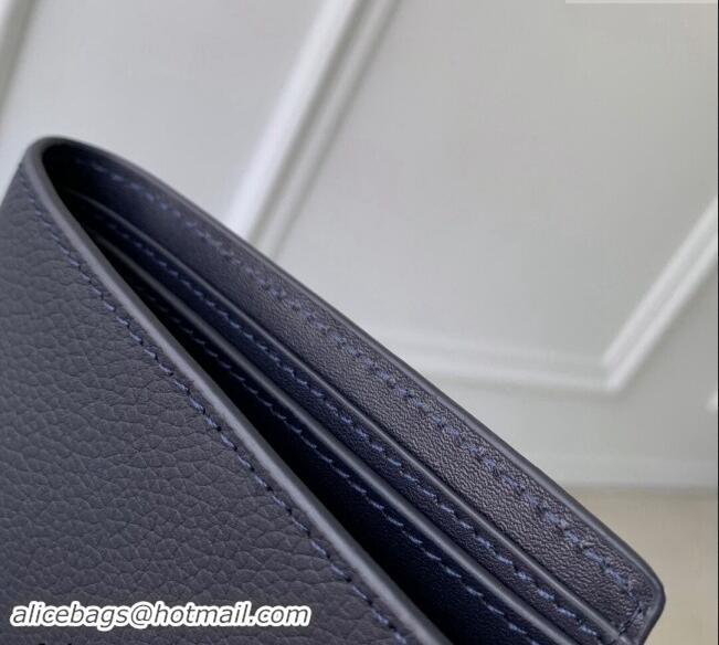 Good Product Louis Vuitton Multiple Wallet in LV Aerogram Leather M11531 Ink Blue 2024