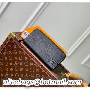 Top Grade Louis Vuitton Zippy Wallet Horizontal in LV Aerogram Leather M80334 Black 2024