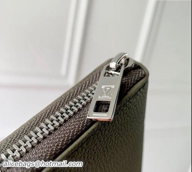 Top Quality Louis Vuitton Zippy Wallet Horizontal in LV Aerogram Leather M80334 Green 2024