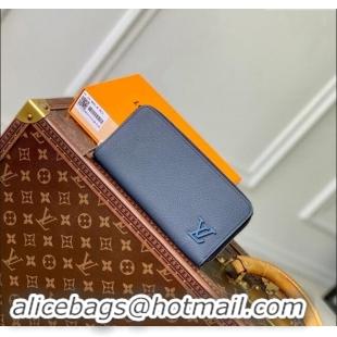 Reasonable Price Louis Vuitton Zippy Wallet Horizontal in LV Aerogram Leather M80334 Ink Blue 2024