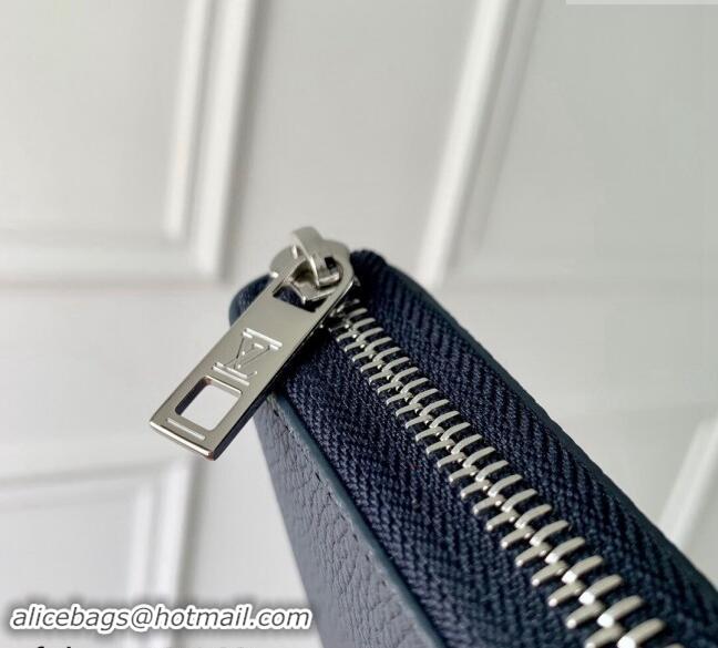 Reasonable Price Louis Vuitton Zippy Wallet Horizontal in LV Aerogram Leather M80334 Ink Blue 2024