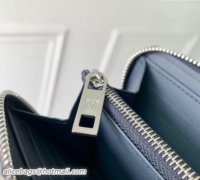 Reasonable Price Louis Vuitton Zippy Wallet Horizontal in LV Aerogram Leather M80334 Ink Blue 2024