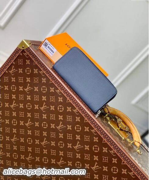 Reasonable Price Louis Vuitton Zippy Wallet Horizontal in LV Aerogram Leather M80334 Ink Blue 2024