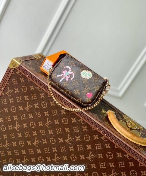 Buy Cheap Louis Vuitton Mini Pochette Accessoires Bag in Vivienne Print Monogram Canvas M12205 2024 Candy Factory Collec