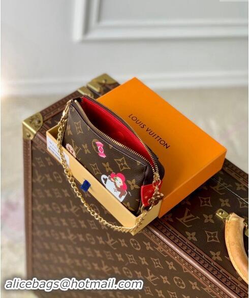 Buy Cheap Louis Vuitton Mini Pochette Accessoires Bag in Vivienne Print Monogram Canvas M12205 2024 Candy Factory Collec