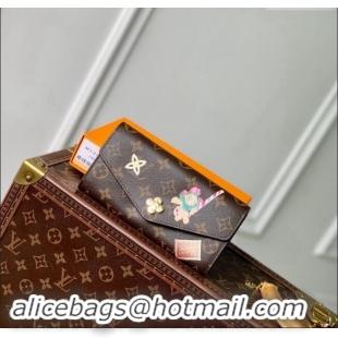 Inexpensive Louis Vuitton Sarah Wallet in Vivienne Print Monogram Canvas M12207 2024 Candy Factory Collection