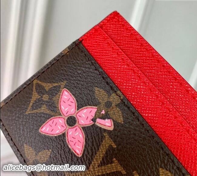 New Design Louis Vuitton LV Charms Card Holder Wallet in Vivienne Print Monogram Canvas M12215 2024 Candy Factory Collec