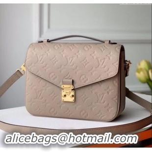 Top Quality Louis Vuitton Pochette Metis Monogram Embossed Leather Shoulder Bag M44881 Grey 2024