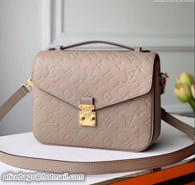 Top Quality Louis Vuitton Pochette Metis Monogram Embossed Leather Shoulder Bag M44881 Grey 2024