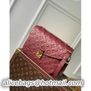 Promotional Louis Vuitton Pochette Metis Monogram Embossed Leather Bag M41487 Dark Burgundy 2024