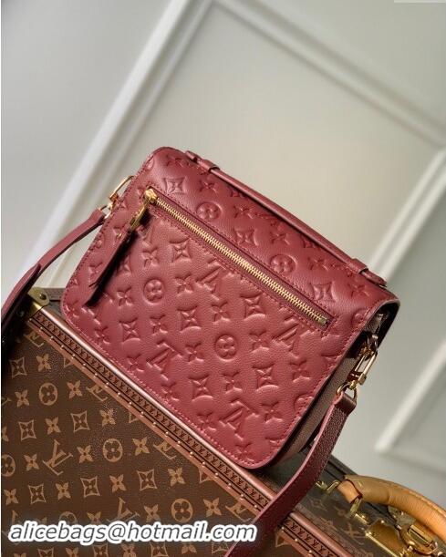 Promotional Louis Vuitton Pochette Metis Monogram Embossed Leather Bag M41487 Dark Burgundy 2024