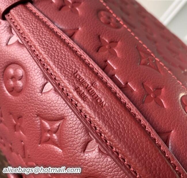 Promotional Louis Vuitton Pochette Metis Monogram Embossed Leather Bag M41487 Dark Burgundy 2024